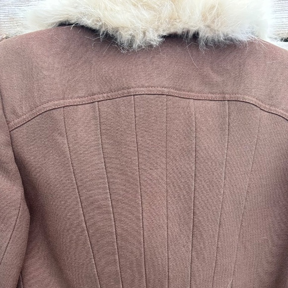 Vintage 60s Wool Coat w/ Fur Collar Pure Virgin Wool Belted Brown Long Coat Anna - Picture 7 of 16